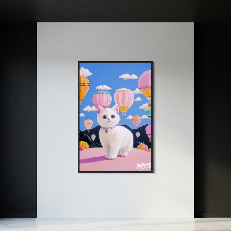 그림 액자 팝아트 인테리어소품 꿈을 타고 걷는 고양이 고양이그림 고양이액자 대형 거실 꾸미기 벽걸이 감성 아트포스터 이미지