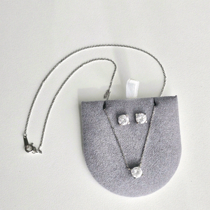 목걸이, 귀걸이 세트 (6mm 큐빅, 925실버) 이미지