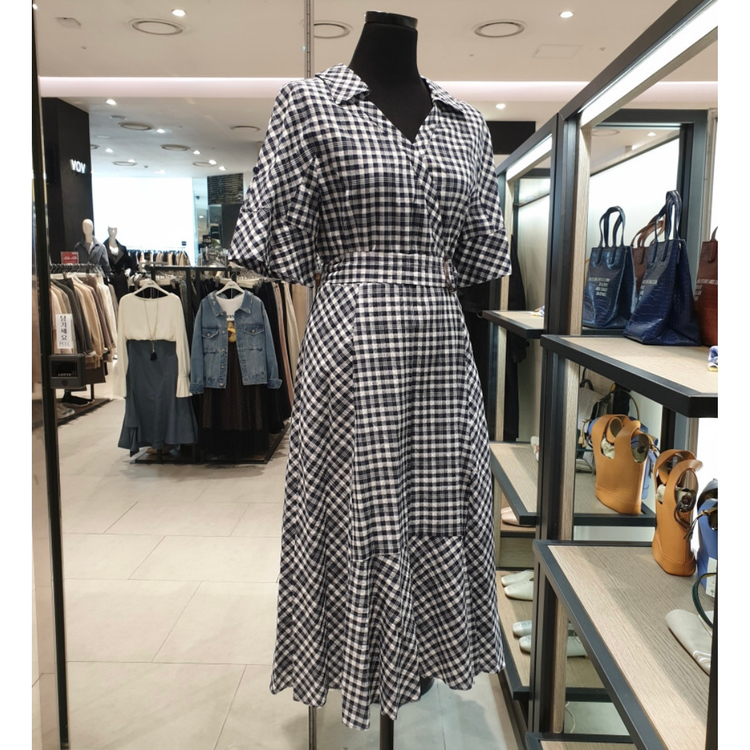 55) 주크 체크 벨티드 원피스 이미지