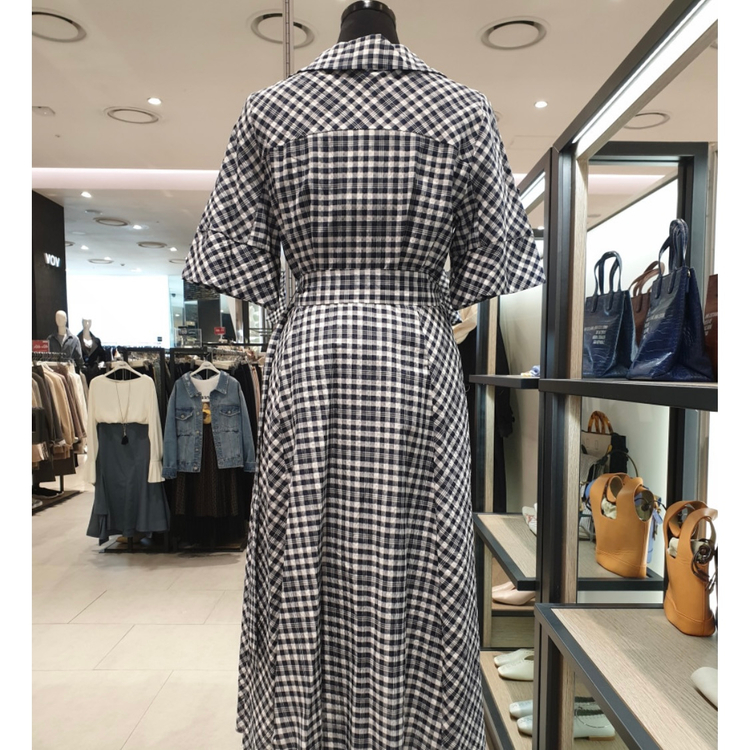 55) 주크 체크 벨티드 원피스 이미지