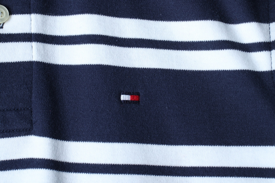 (XS-S) 타미힐피거 반팔 카라 티셔츠 스트라이프 이미지