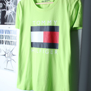 W(XL-2XL) 타미힐피거 반팔 티셔츠 수선 빅로고 이미지