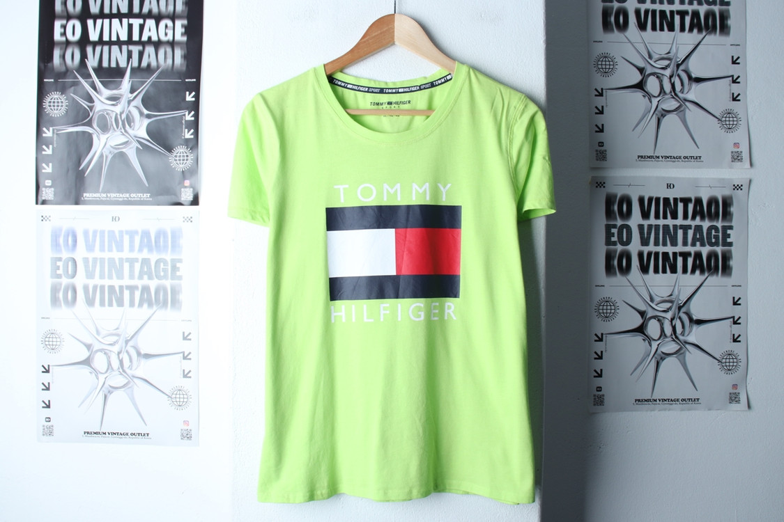 W(XL-2XL) 타미힐피거 반팔 티셔츠 수선 빅로고 이미지