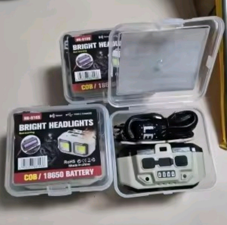 충전식 및 센서 헤드랜턴 COB LED - 새상품 이미지