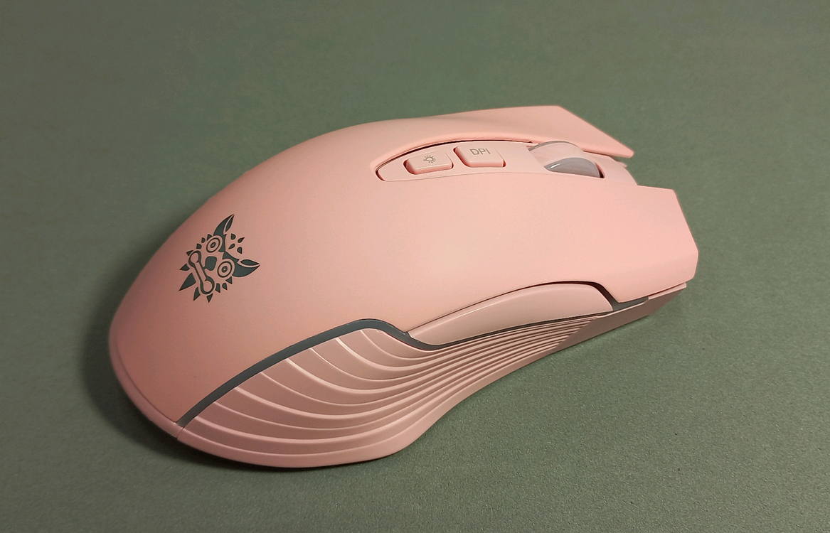 사무용/게이밍 핑크색 무선마우스 새거 이미지