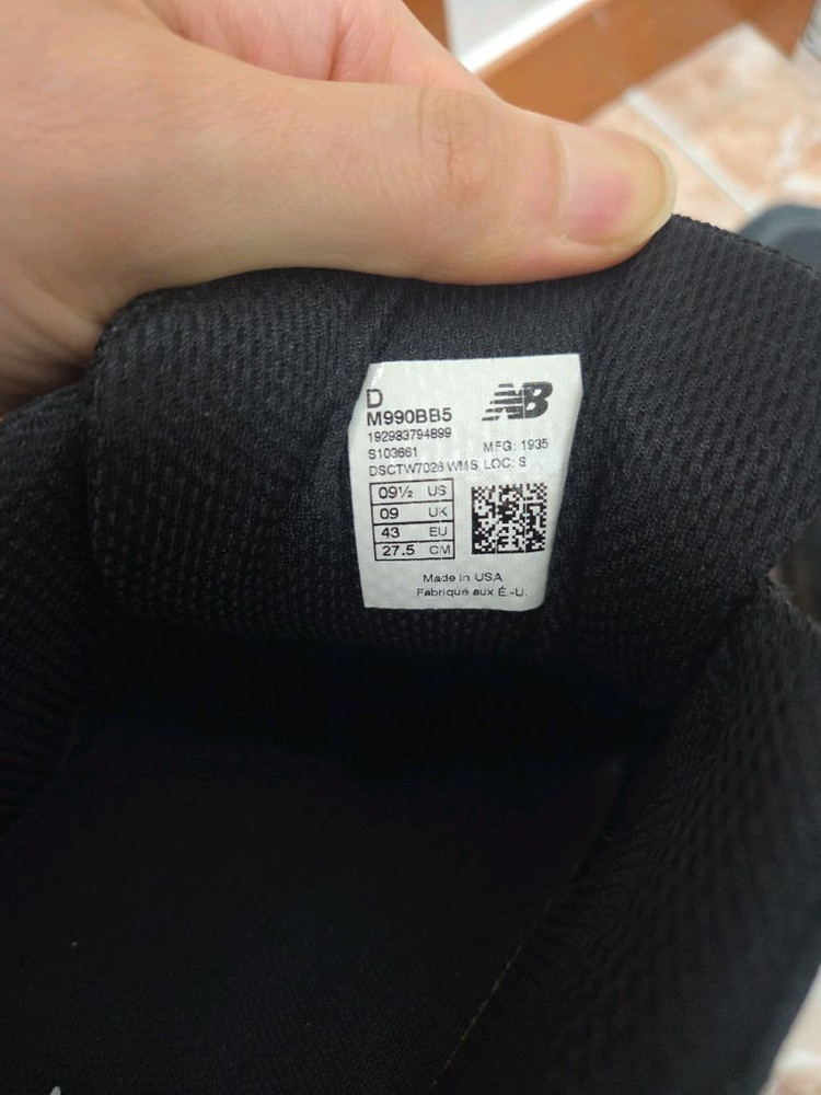 뉴발란스 990 v5 트리플 블랙 M990BB5 블랙 275mm 이미지