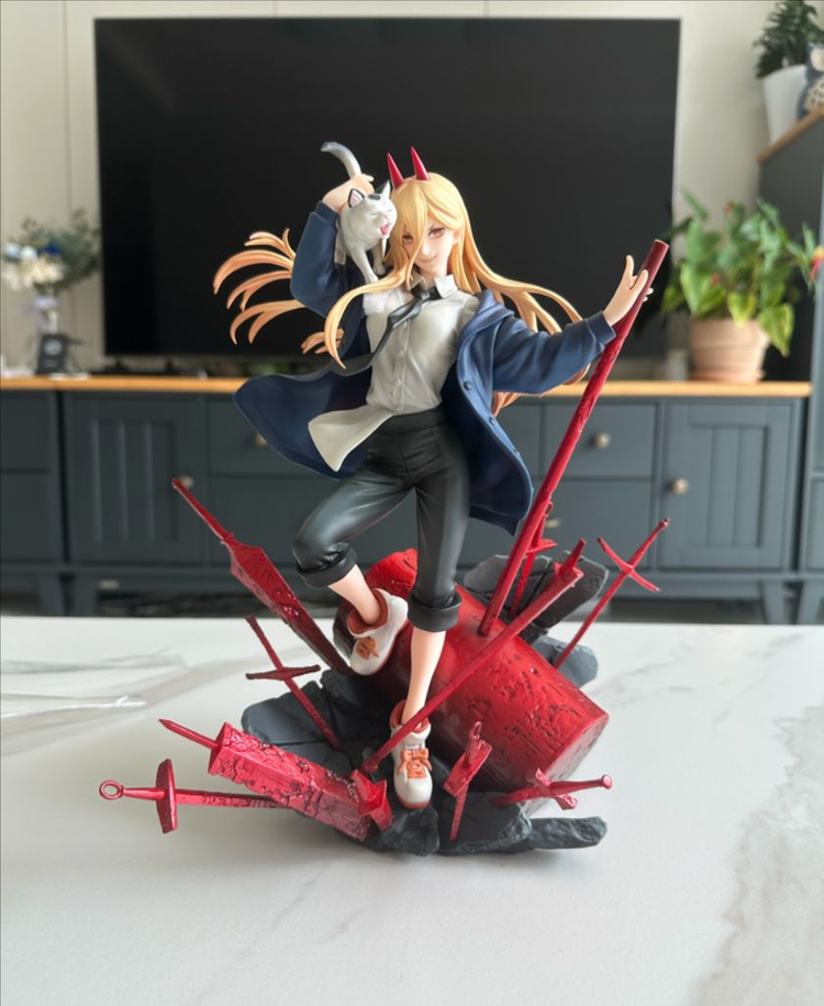 개봉양품) 체인소맨 S-FIRE(에스파이어) 파워&냐코 피규어 이미지