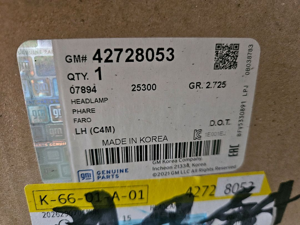 쉐보레 스파크 20연식 중고 운전석 헤드라이트(부품번호 42728053) 이미지