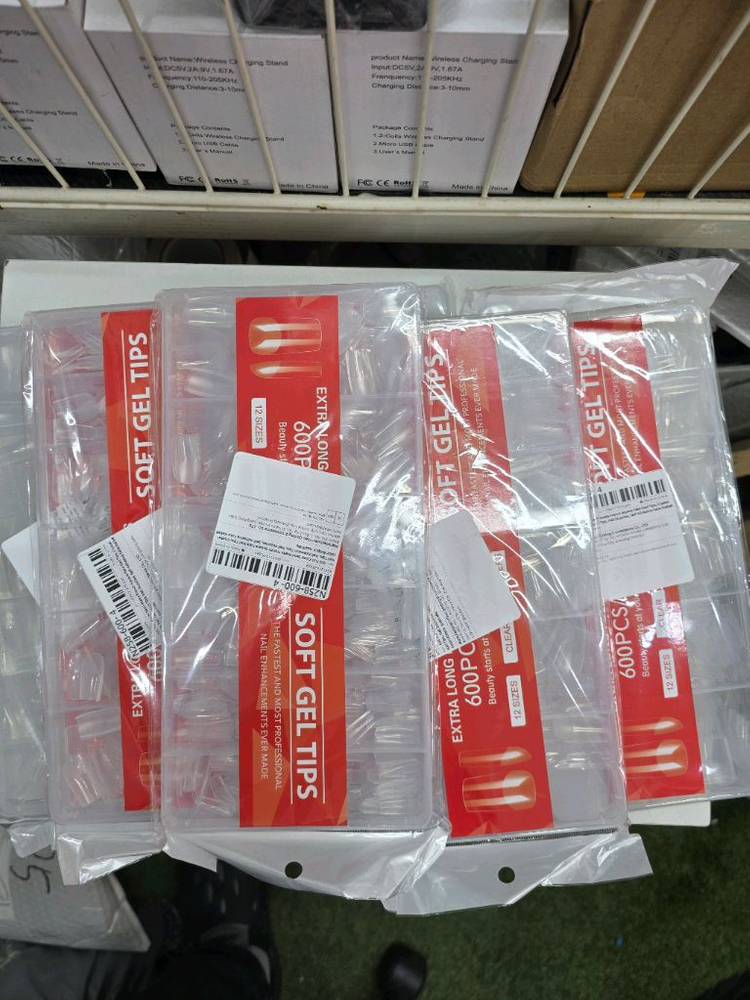 새상품 600개 네일팁 풀커버 프렌치 스퀘어팁 세트 10개일괄 이미지