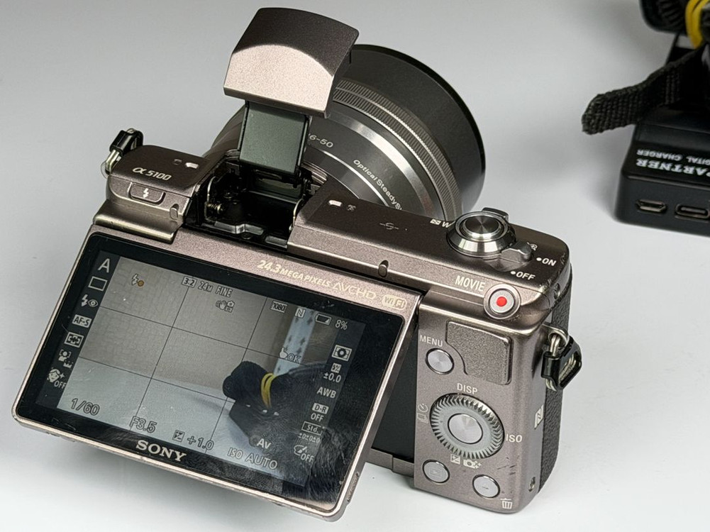 소니 A5100 브라운 미러리스 카메라 이미지