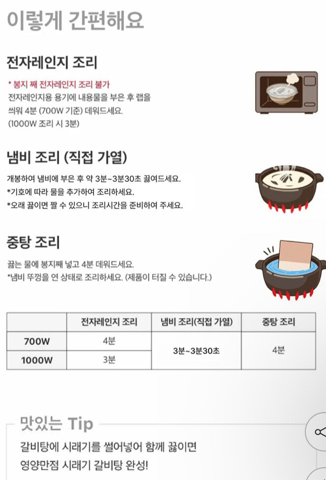 일괄/돼지 갈비찜,비비고 갈비탕,순댓국 4팩 이미지