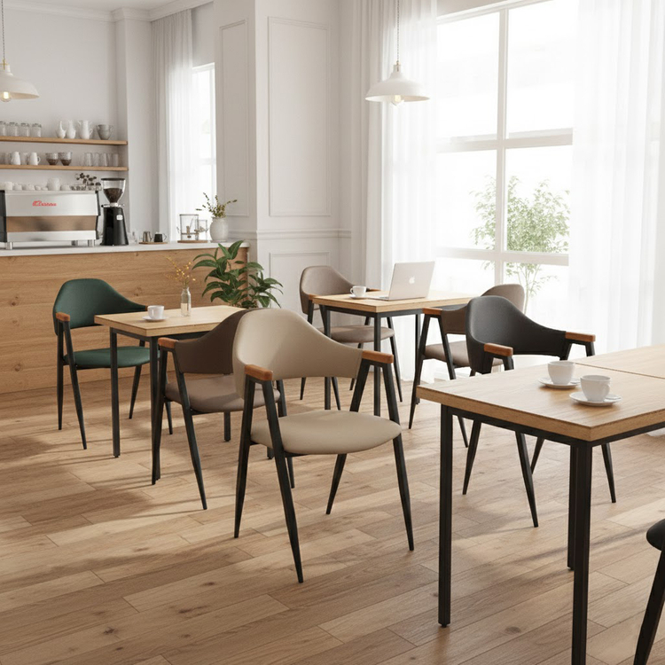 (( 미개봉 새상품 )) 팔걸이형 원목 팔걸이 카페의자, 업소용의자, 식탁의자, 암체어, 업소용체어, 식당의자 이미지