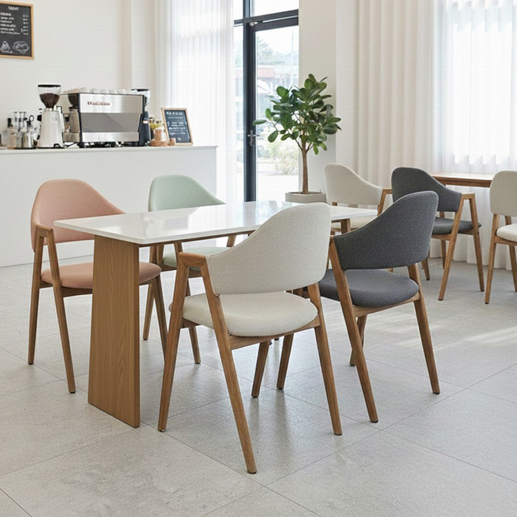 (( 미개봉 새상품 )) 원목느낌 팔걸이형 카페의자, 업소용의자, 식탁의자, 암체어, 업소용체어, PU가죽, 철재 이미지