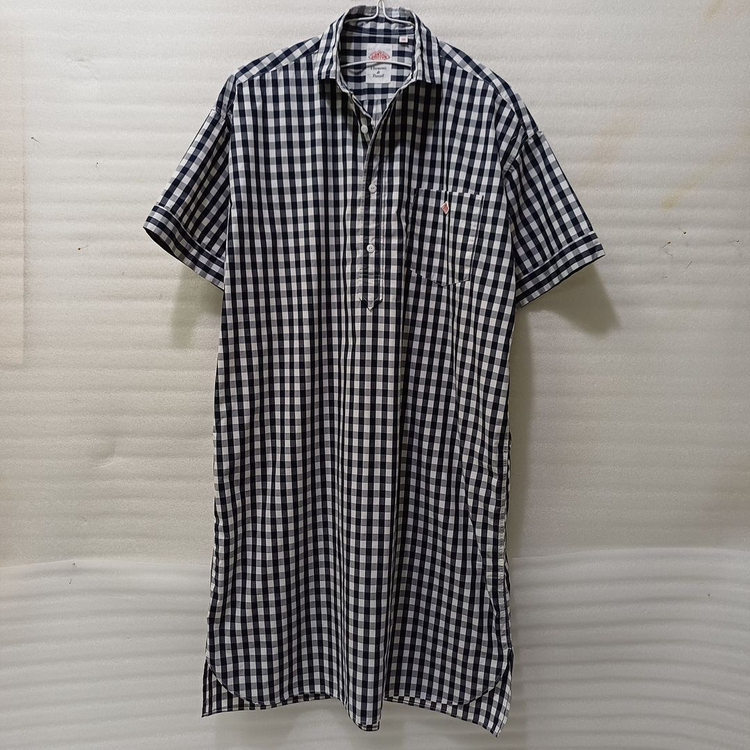 삼성물산 단톤 체크 셔츠 롱 반팔 원피스 오버루즈 거의새것 사랑봉봉 이미지