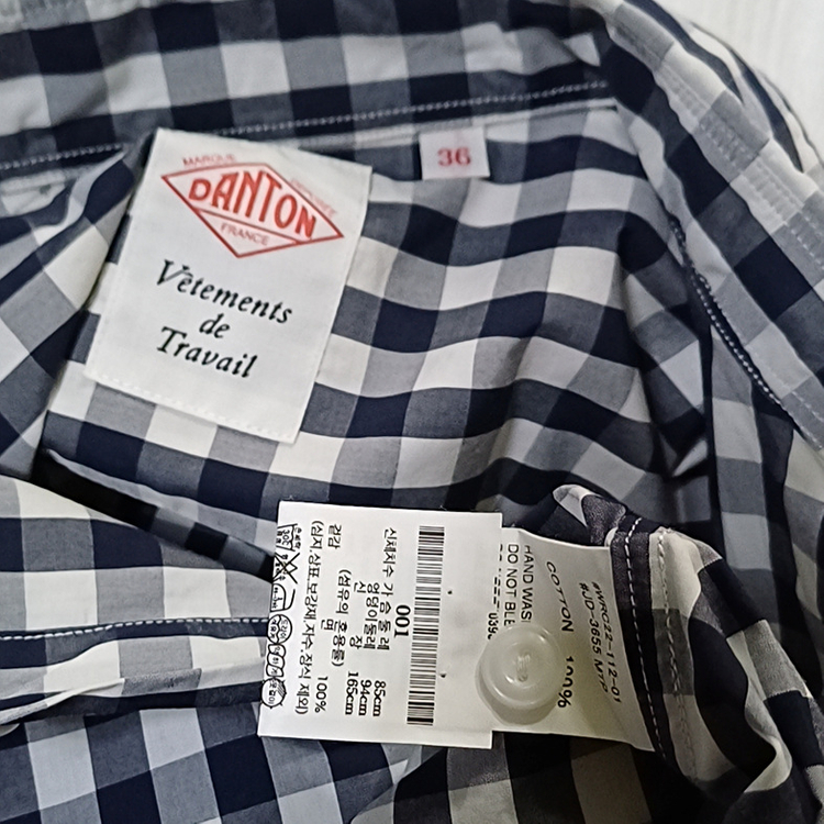 삼성물산 단톤 체크 셔츠 롱 반팔 원피스 오버루즈 거의새것 사랑봉봉 이미지