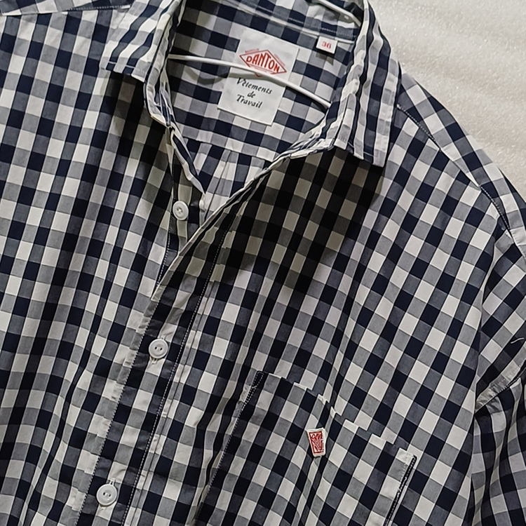 삼성물산 단톤 체크 셔츠 롱 반팔 원피스 오버루즈 거의새것 사랑봉봉 이미지