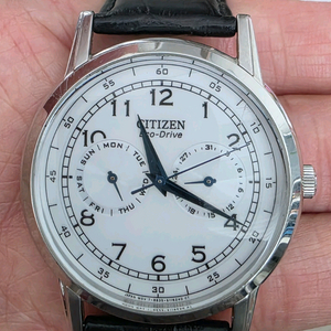 시티즌 (CITIZEN) 부엉이 흰판 블루핸즈 데이 & 데이트 솔라 에코드라이버 시계 이미지