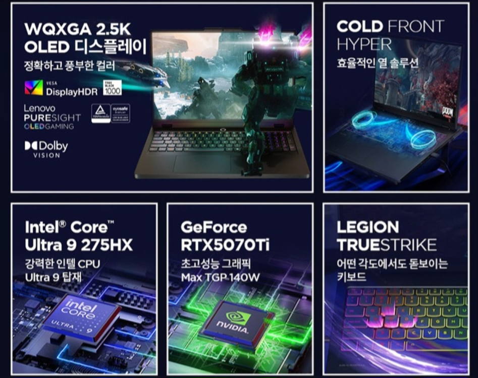 [미개봉]레노버 LEGION Pro 5 5070Ti Plus 게이밍노트북 판매합니다 이미지