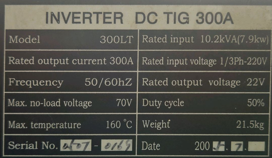 인버터 DC TIG 300A용접기 &알곤통&용접봉등 이미지