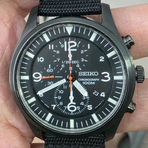 세이코 (SEIKO) SNDA65 밀리터리 크로노 그래프 블랙 시계 이미지