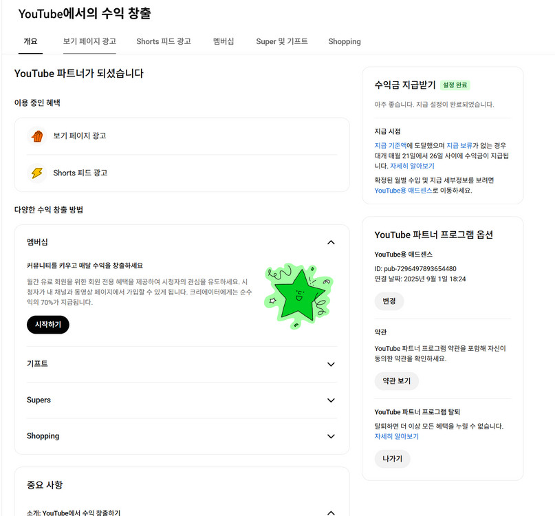 1.3천명 국내 시청자층 수익 유튜브 채널 이미지