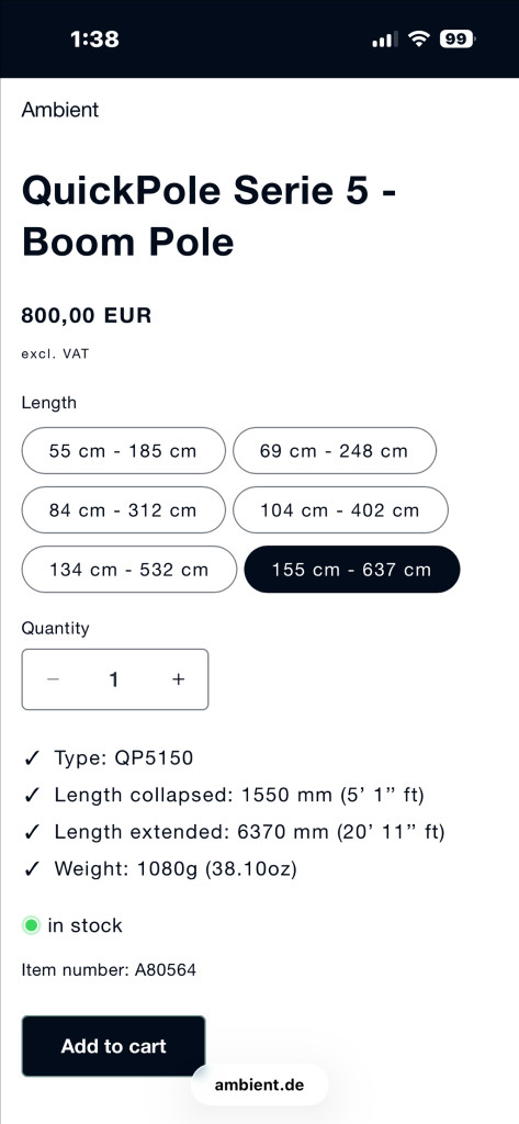 Ambient boompole QP5150 (붐폴) 이미지