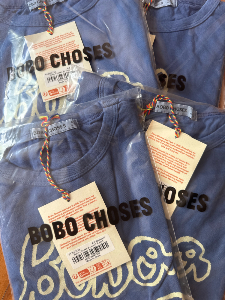 (새상품, 정품) 26ss 보보쇼즈 캡슐 로고 by hand 티셔츠 6/7, 8/9, 10/11 이미지