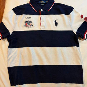폴로 랄프로렌 pk 스트라이프 반팔 티셔츠 USA 사이즈 L 100 이미지