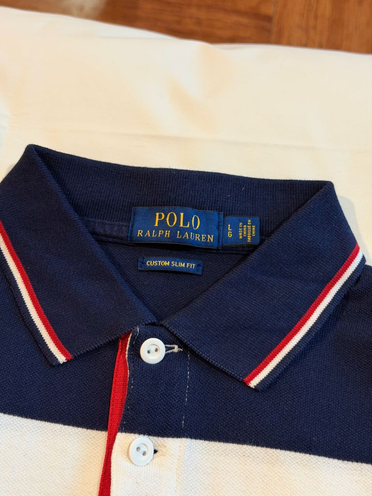 폴로 랄프로렌 pk 스트라이프 반팔 티셔츠 USA 사이즈 L 100 이미지