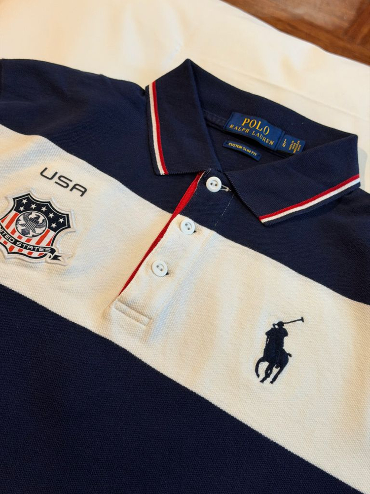폴로 랄프로렌 pk 스트라이프 반팔 티셔츠 USA 사이즈 L 100 이미지