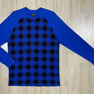 100) 폴로 랄프로렌 블루체크 와플 긴팔티(새제품)RRL&LVC&폴로 이미지
