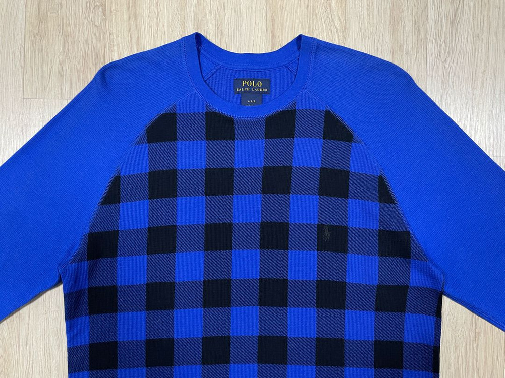 100) 폴로 랄프로렌 블루체크 와플 긴팔티(새제품)RRL&LVC&폴로 이미지