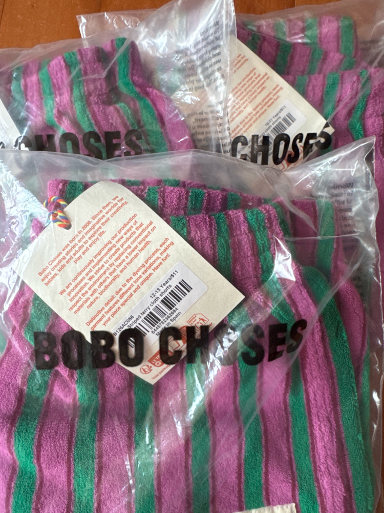 (새상품, 정품) 26ss 보보쇼즈 BC 테리 원단 스트라이프 숏츠 10/11, 12/13 이미지