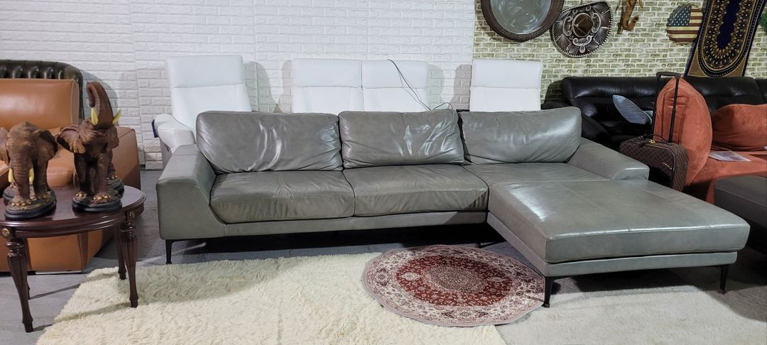 까사미아 콜트 천연가죽 4인 카우치 소파 이미지