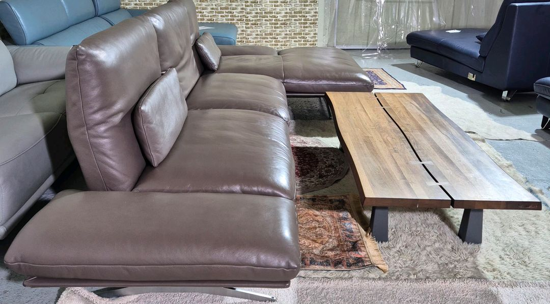 도무스 독일 코이노 프란시스 최상급 천연 전체가죽 4인 카우치 소파쇼파 이미지