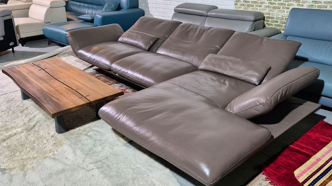 도무스 독일 코이노 프란시스 최상급 천연 전체가죽 4인 카우치 소파쇼파 이미지