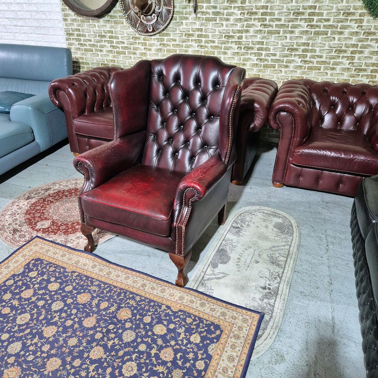 영국 체스터필드 최고급 전체 천연가죽 1인 소파쇼파 서울경기근거리무료배송 이미지