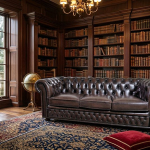 영국 체스터필드 최고급 전체 천연가죽 3인 소파쇼파 서울경기근거리무료배송 이미지