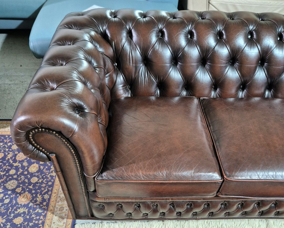 영국 체스터필드 최고급 전체 천연가죽 3인 소파쇼파 서울경기근거리무료배송 이미지