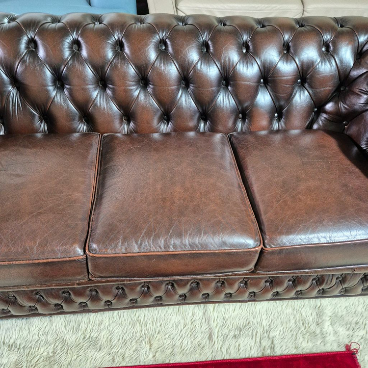 영국 체스터필드 최고급 전체 천연가죽 3인 소파쇼파 서울경기근거리무료배송 이미지