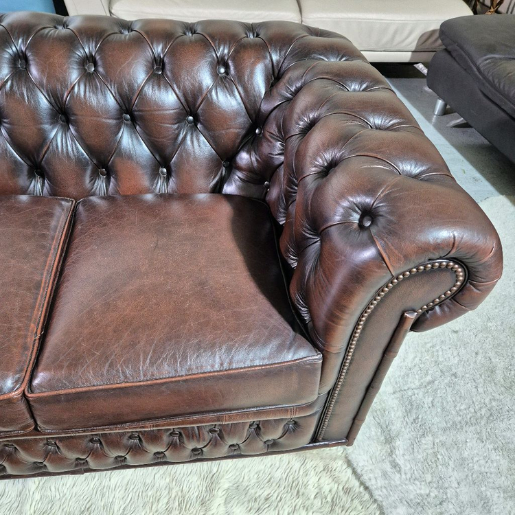 영국 체스터필드 최고급 전체 천연가죽 3인 소파쇼파 서울경기근거리무료배송 이미지