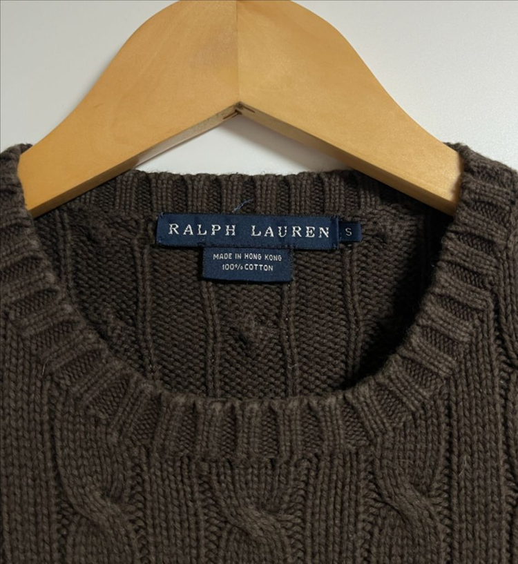 폴로 랄프로렌 꽈배기 케이블 니트 스웨터 S 이미지