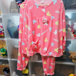 수면잠옷 (정품) 미키 미니 디즈니 여성 고급 밍크 원피스 풀세트 쓰리피스 잠옷 #완전새거# 이미지