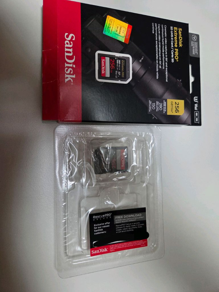 샌디스크 SD카드 Extreme Pro V60 캐논 소니 카메라 메모리 256GB 이미지