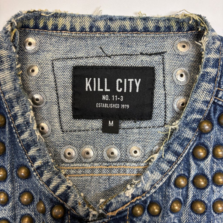 킬시티 KILL CITY 스터드 패치 데님 베스트 M 이미지
