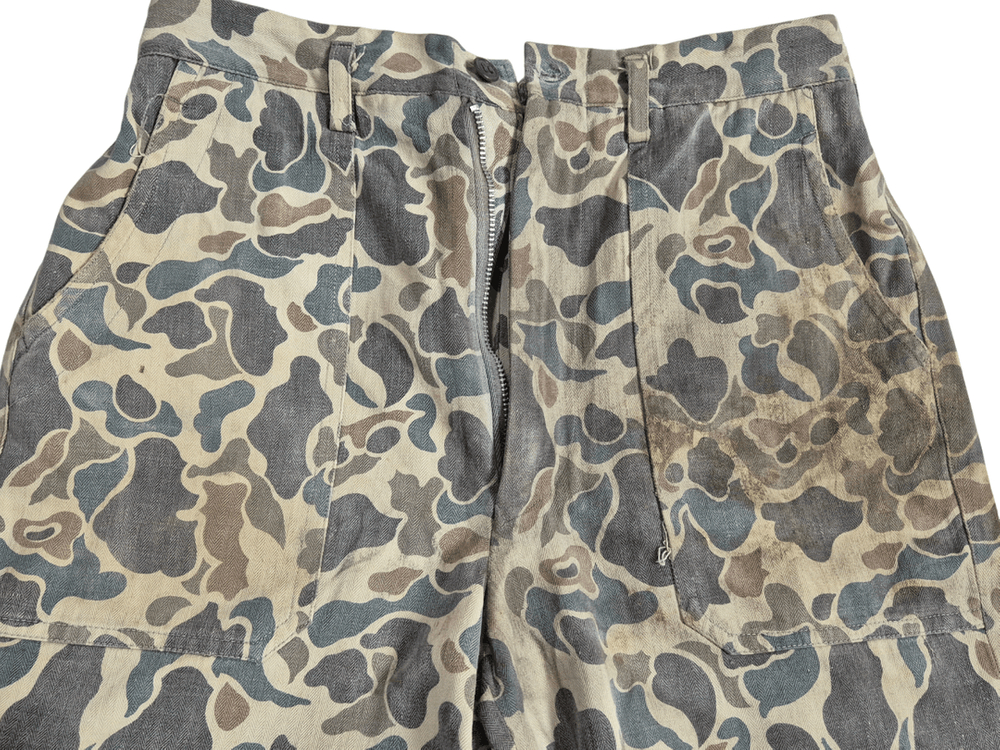 국군 구형 70s 사제 맞춤 덕헌터 예비군 전투복 바지 팬츠 하의 (XS) 이미지