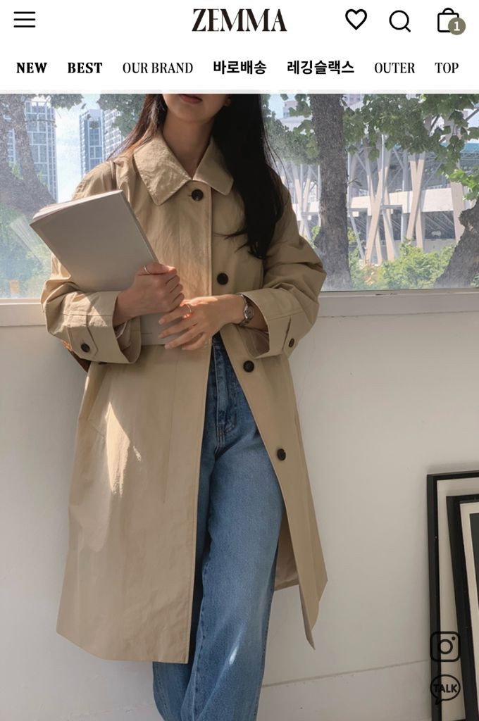 새상품 트렌치 코트 간절기 자켓 /출근룩/개강룩/데일리룩/봄아우터/봄자켓 이미지