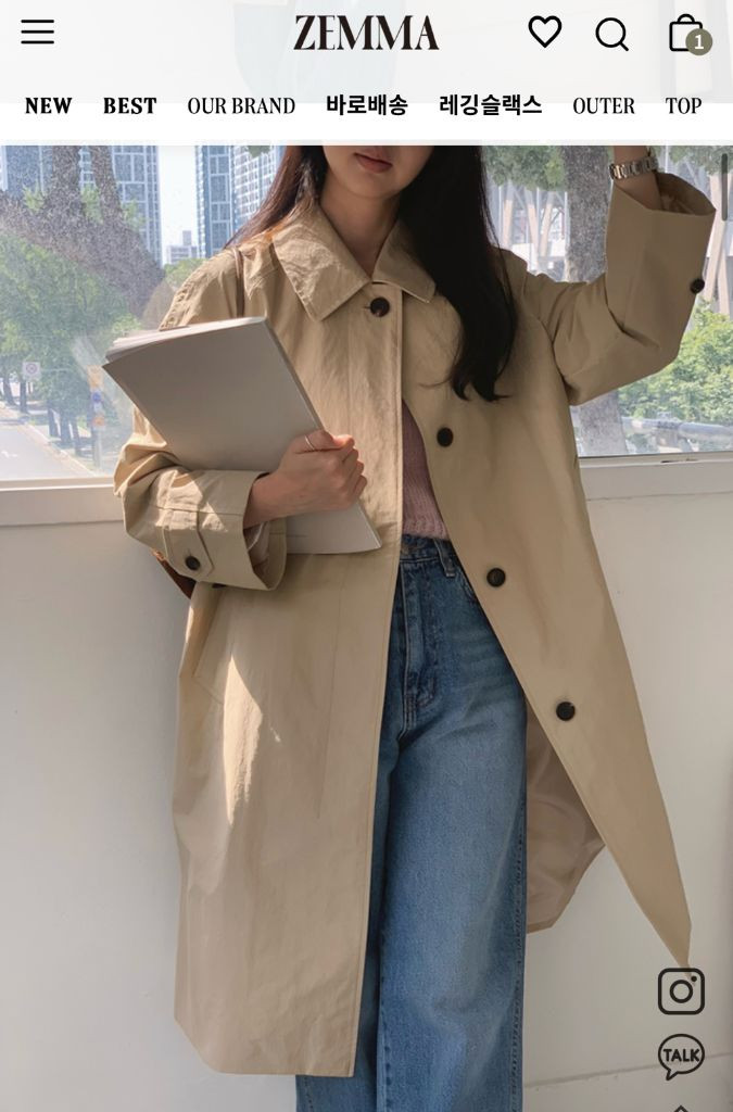 새상품 트렌치 코트 간절기 자켓 /출근룩/개강룩/데일리룩/봄아우터/봄자켓 이미지