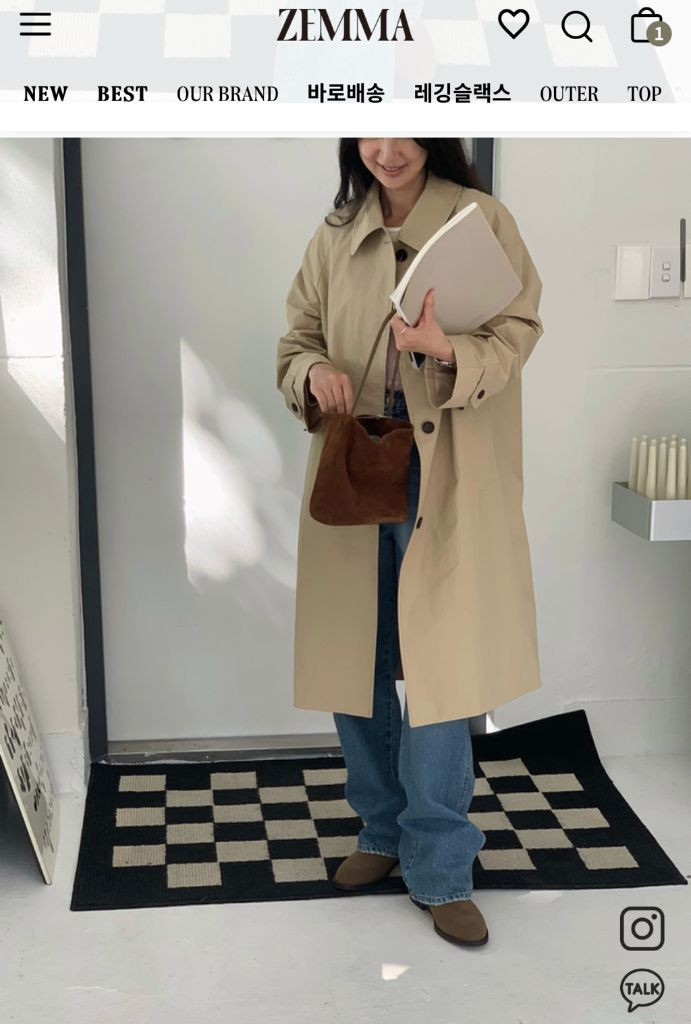 새상품 트렌치 코트 간절기 자켓 /출근룩/개강룩/데일리룩/봄아우터/봄자켓 이미지