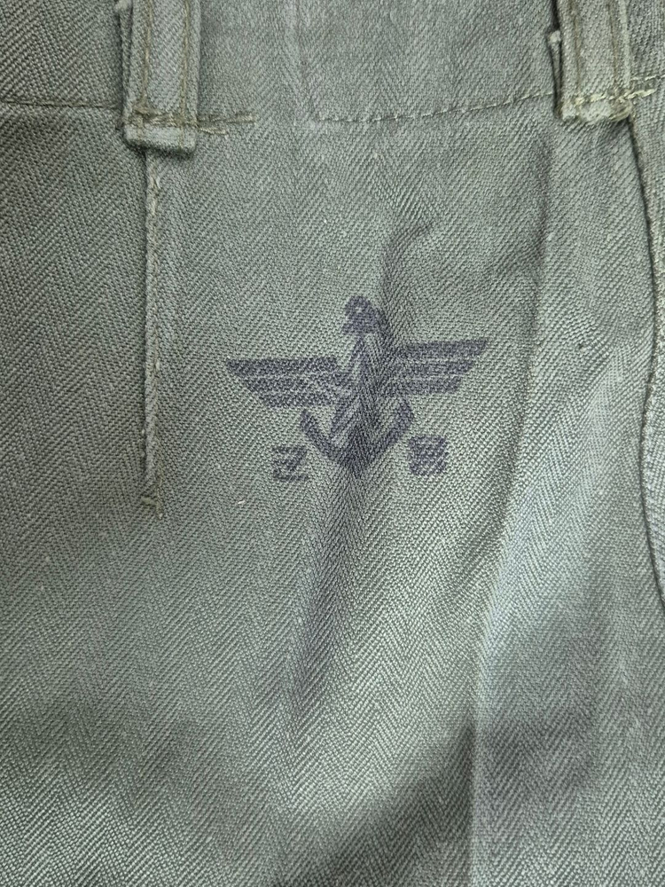 국군 구형 80s 민무늬 전투복 바지 팬츠 하의 (XS) 이미지